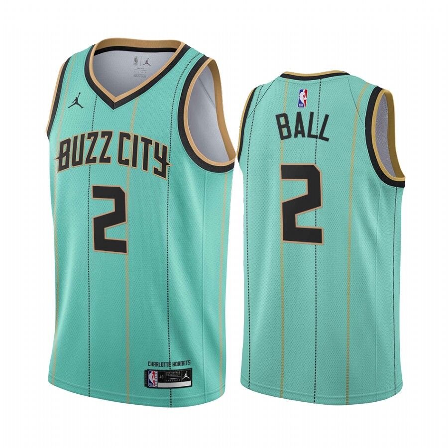 Men's Charlotte Hornets #2 LaMelo Ball 2020-21 Teal City Edition Swingman Stitched Jersey